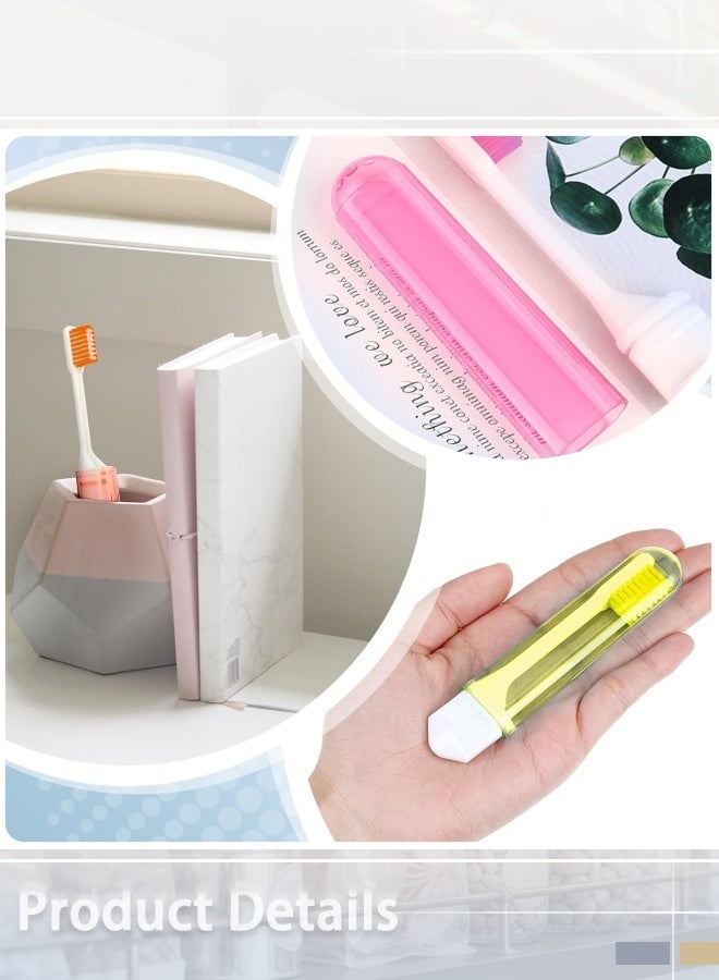 6 Pcs Travel Toothbrush Set, Soft Bristle Mini Foldable Tooth Brush with Case, Individually Wrapped Small Portable Travel Size Toiletries Stuff for Camping (Bright Color) - Image 5